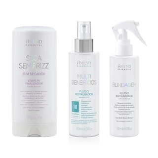 Amend KIT Seca Sem Frizz Leave-in 180g + Fluído Multibenefícios e Blindagem Antiumidade 180ml em Oferta na Shopee
