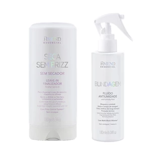 Amend KIT Seca Sem Frizz Leave-in 180g + Blindagem Fluído Antiumidade 180ml em Oferta na Shopee