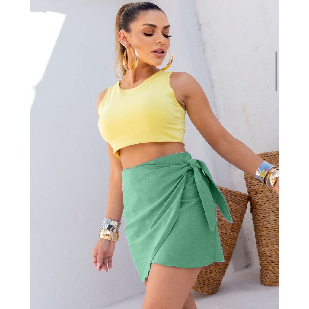 SAIA TRANSPASSADA CURTA VISCOSE -LINHO JANE