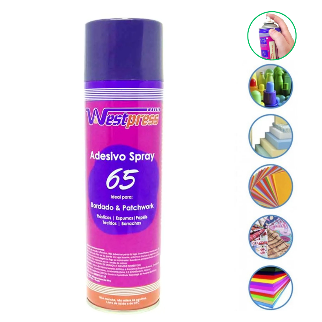 Cola Spray Adesivo Temporária Artesanato Patchwork Sublimação 500ml ...