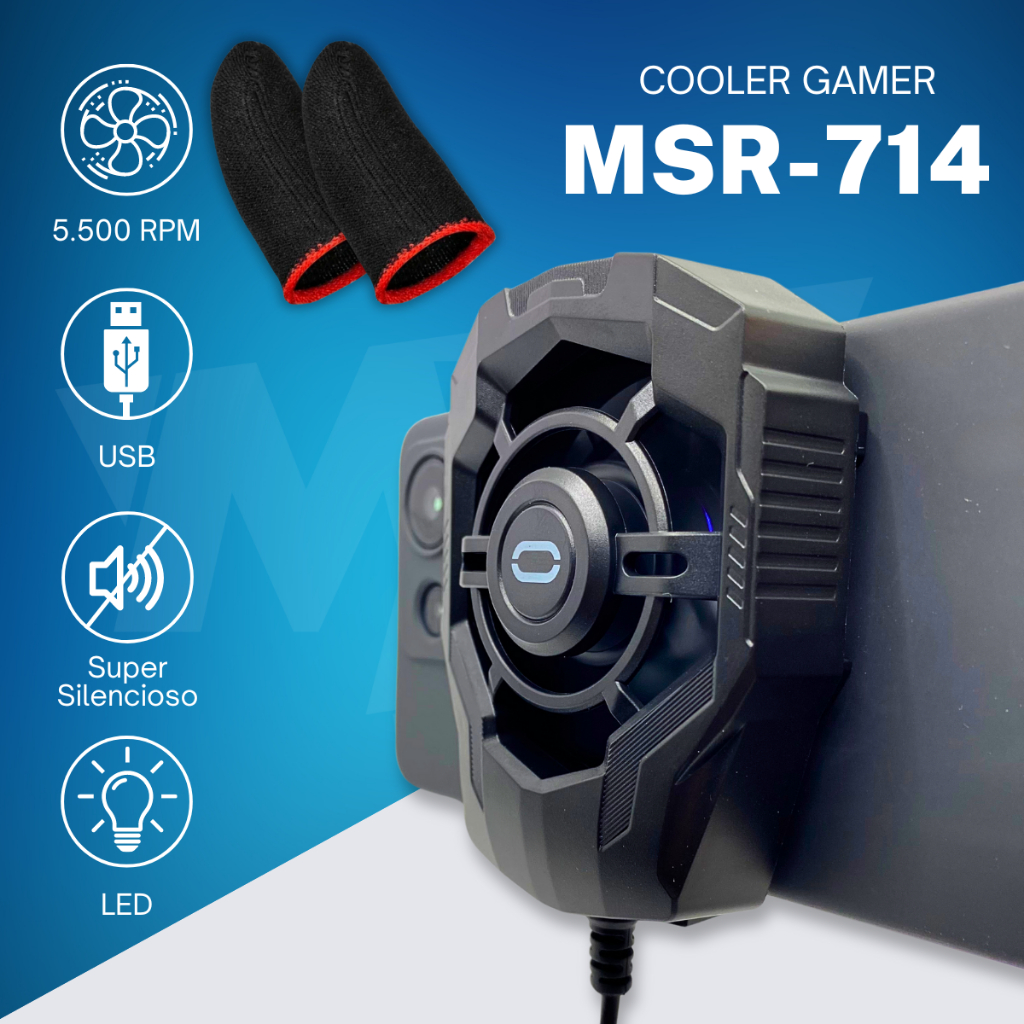 cooler para celular Gamer | 5.500 RPM - LED Azul | - cooler celular