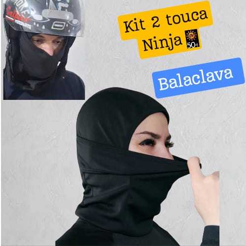 Kit balaclava 2 Touca Ninja 5x1Multifuncional UV+50 Ninja Unissex ...