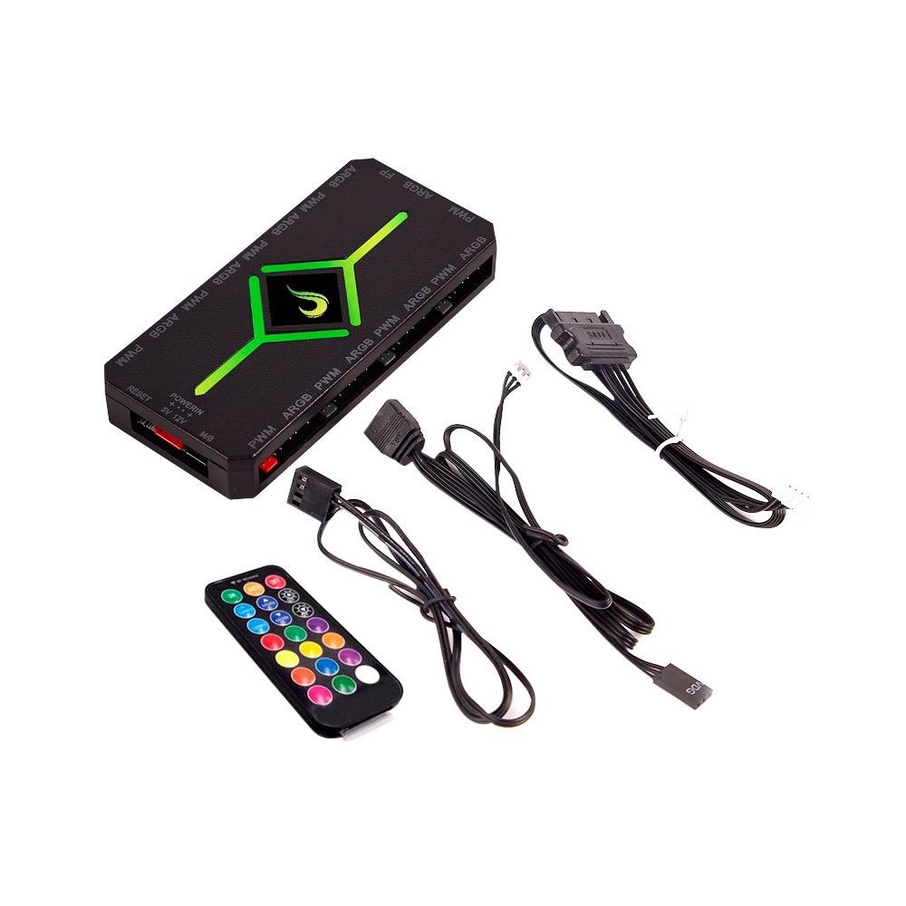 Controladora | Rise Mode I Pwm E Argb 3p I 9 Fans I Preto