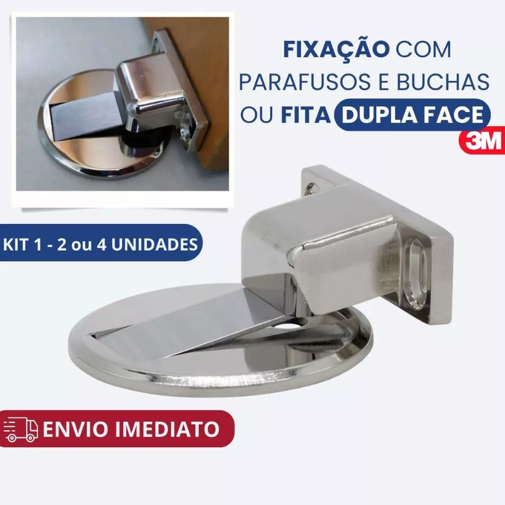 Prendedor Trava de Porta Magnético Slim Cromado — foto 3 de 3