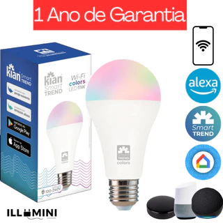 Lâmpada Smart RGB WIFI 11W compatível com Alexa E27-Bivolt