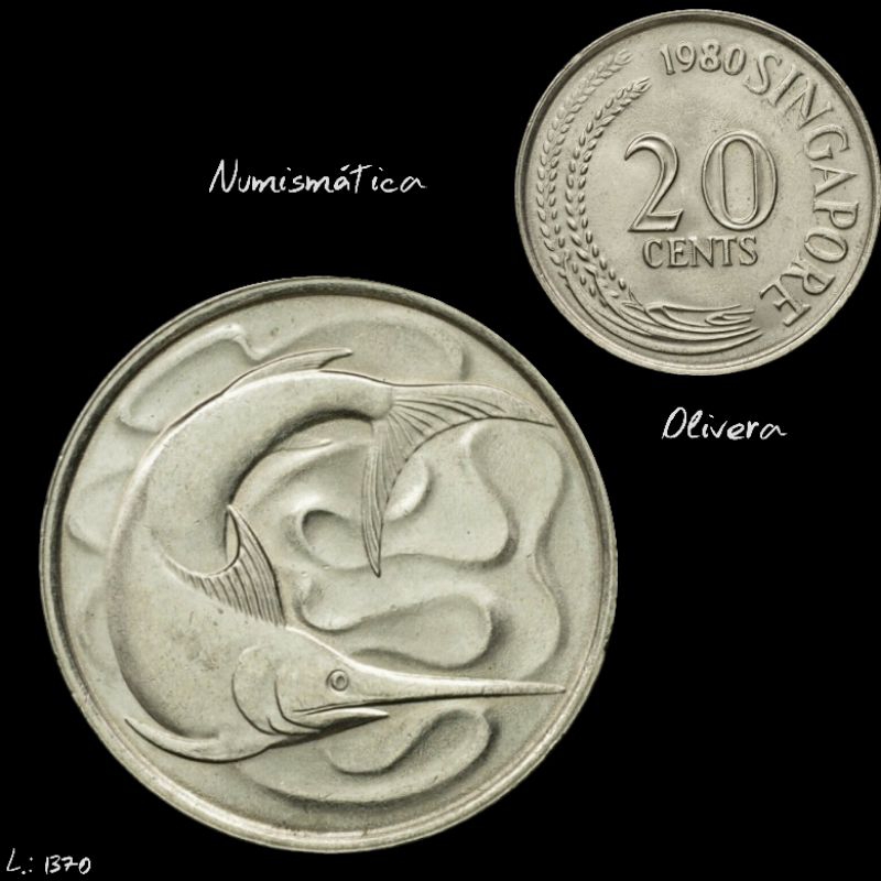 L.: 0289 - Moeda antiga Cingapura 20 cents. | Shopee Brasil