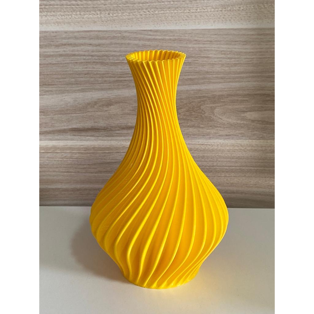 Vaso Jarro Decorativo Espiral - Plástico - Flores Artificiais - 25 cm