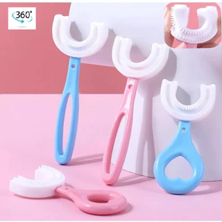 Escova De Dentes Infantil dental Em Forma De U 360 ° De Silicone Macio Para Crianças Limpeza Oral Dentária em Oferta na Shopee