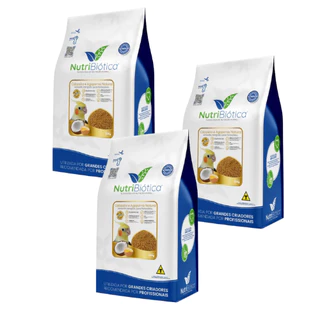 Ração Nutribiótica para calopsitas - kit 3 pacotes