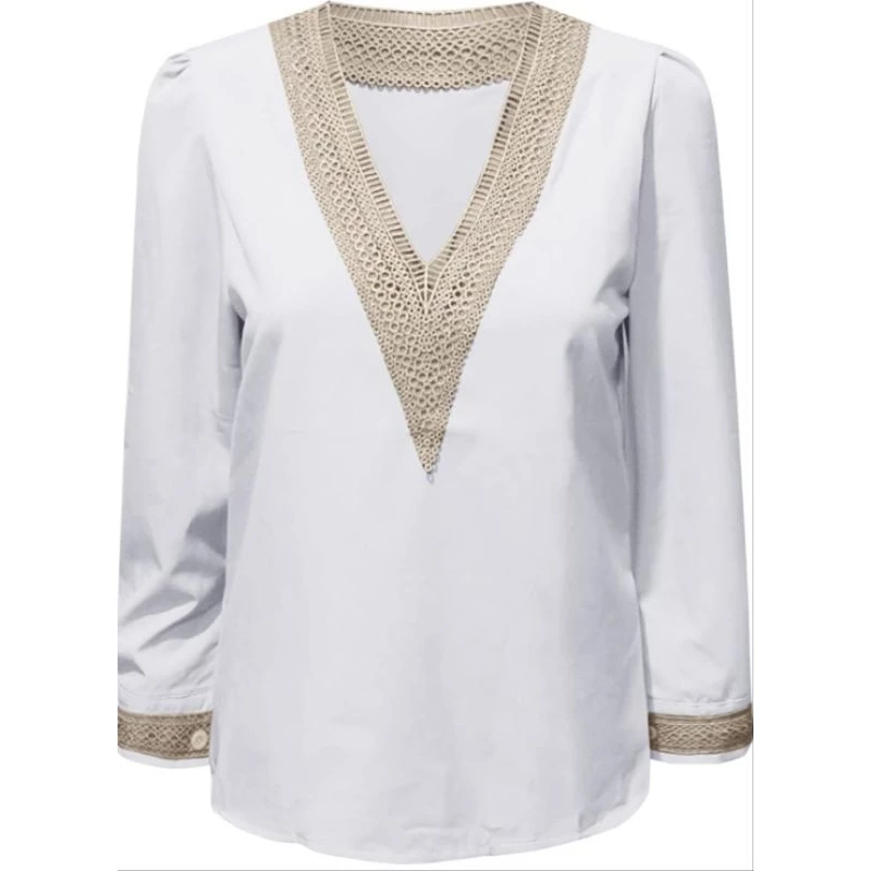 Camisa de renda - vista lateral e detalhes