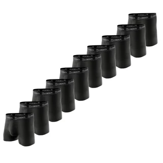 Kit 10 Cuecas Boxer Microfibra Lisa Preta Convencional
