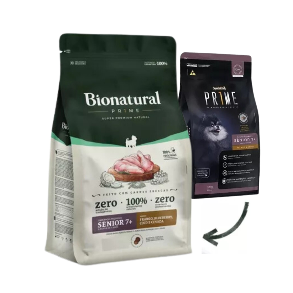 Ração Bionatural Prime para Cães Sênior 7+ Raças Pequenas 2,5 kg ...