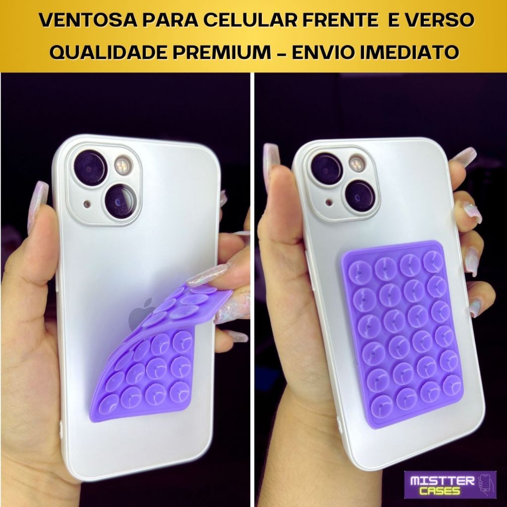 Suporte Ventosa para Celular de Silicone com Ventosa nos 2 Lados