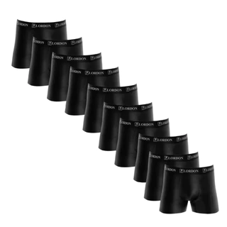 Kit 10 Cuecas Boxer Básica Microfibra Lisa Preta