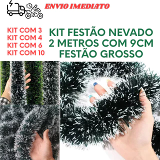 FESTÃO DE NATAL ENFEITE DE NATAL FESTÃO NEVADO FESTÃO 2 METROS GROSSO KIT 10 METROS FESTÃO NATAL FESTÃO DE NEVE ARVORE