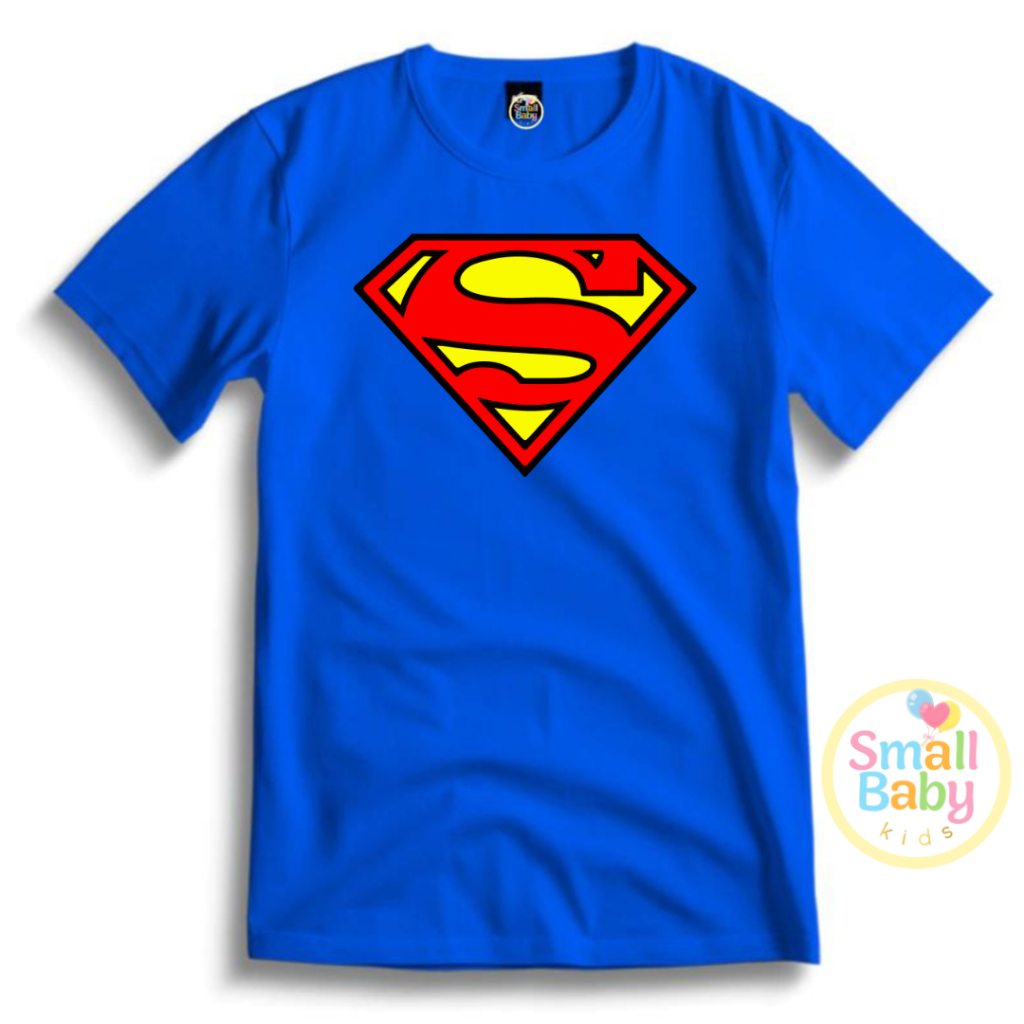 Camiseta/ Camisa Infantil / Juvenil Unissex Super Man Escudo em Algodão