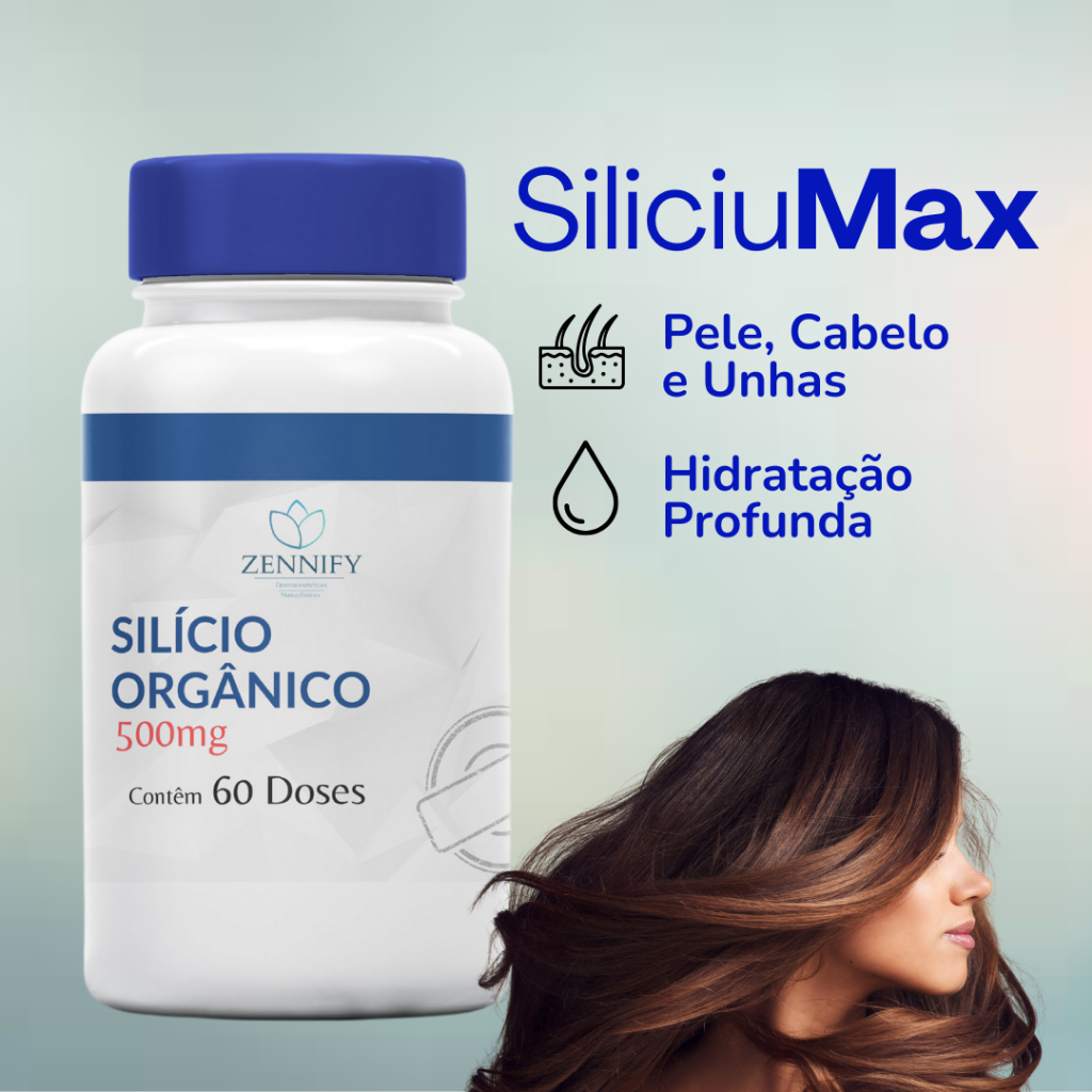 Silício Orgânico Manipulado 60 Cápsulas 500mg Pele, Cabelo e Unha Com ...