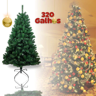 Árvore De Natal 150cm 320 Galhos Pinheiro Luxo Cheia Nf Full