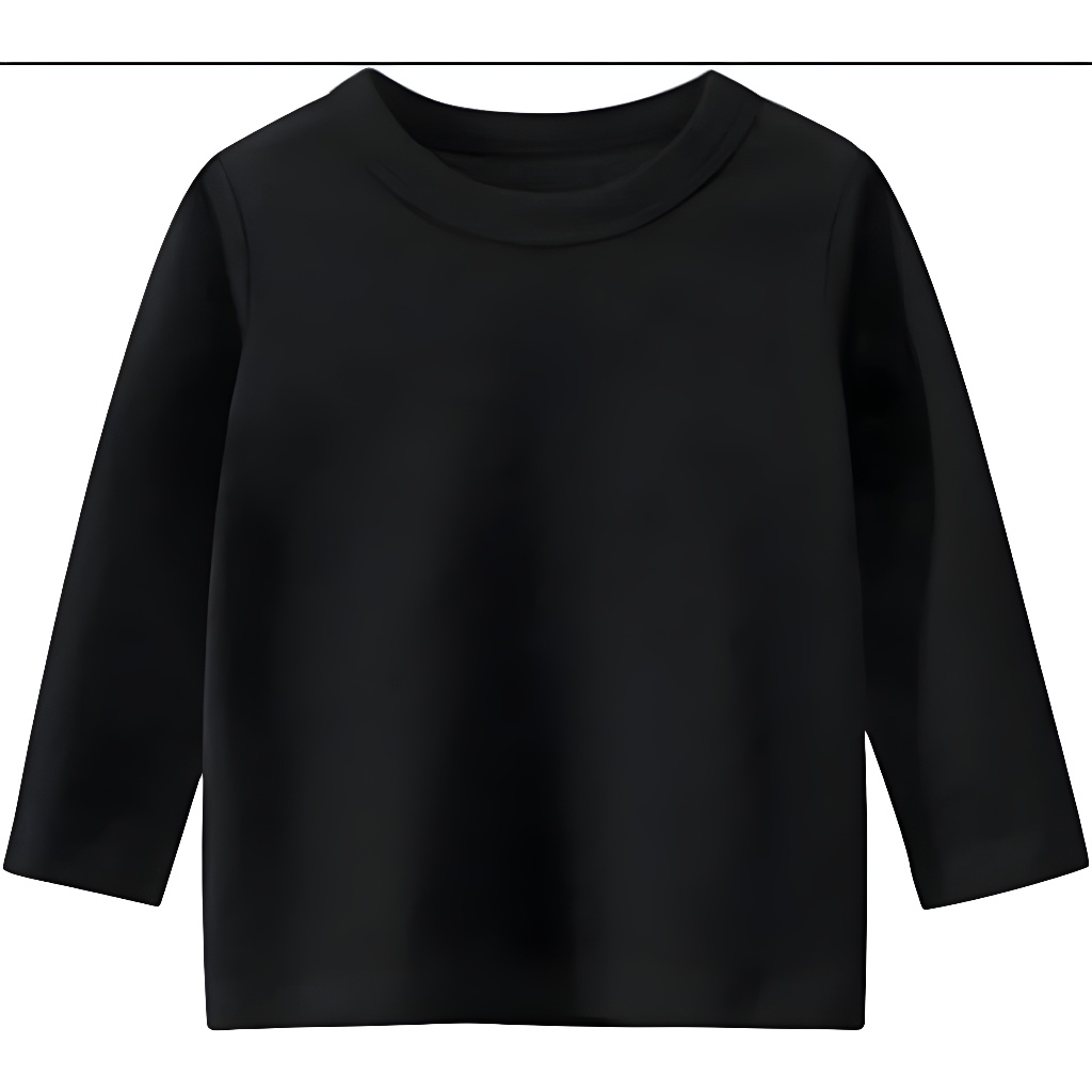 BLUSA LISA MANGA LONGA INFANTIL PRETA 1 AO 14