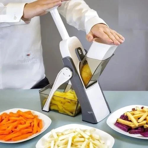 Cortador Fatiador Mandoline Multifuncional 5 Funções para Cortar Batata Legumes e Vegetais Food Chopper Inovador