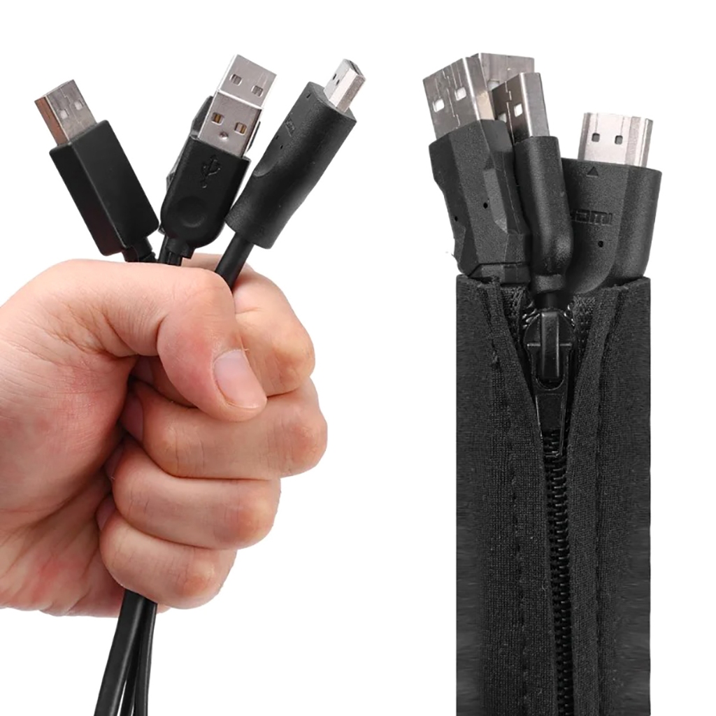 Organizador De Cabos E Fios Pc Com Ziper Fácil De Tirar 50cm | Shopee ...