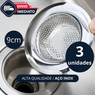 Ralo Ralinho Para Pia Em Inox Cozinha Inox 9cm Ideal Multiuso Universal Proteção Limpeza