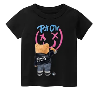 CAMISETA PRETA SMILE MASCULINA INFANTIL MENINO 1 AO 14
