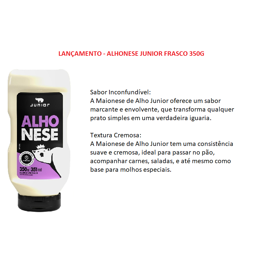 ALHONESE - MAIONESE DE ALHO JUNIOR 350GR
