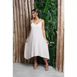Vestido Femenino soltinho Maxi Longo Alcinha com regulável liso sem cinto em Oferta na Shopee