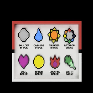 Quadro das Insígnias de Kanto do Pokémon