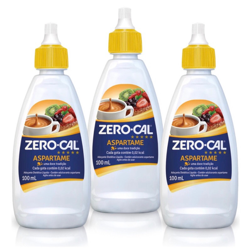 Kit 3 Adoçante Líquido Aspartame Zero Cal Frasco 100ml | Shopee Brasil