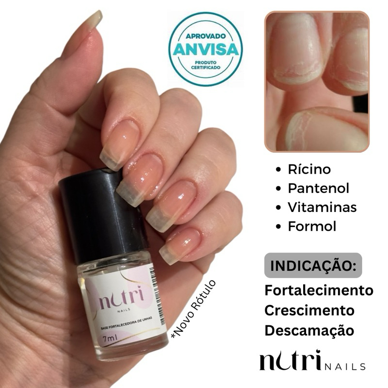 Base Fortalecedora de Unhas Esmalte Bomba de Crescimento Nutri Nails ...
