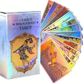 Tarot Rider Waite Deck De Cartas Holográficas Tarô Baralho em Oferta na Shopee