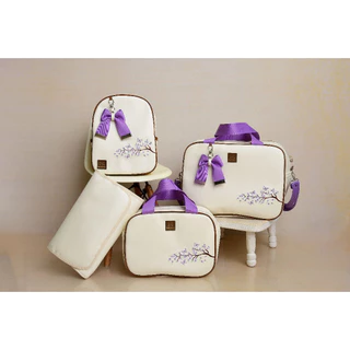 Kit Maternidade 4 Peças Bordado Safari térmico l Impermeável l trocador Luxo DONATELLY