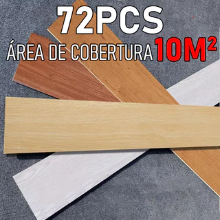 72PCS/10㎡Piso Vinílico Autocolante Adesivo Madeira 91cm x 15cm
