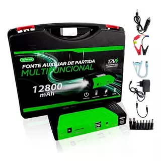 Fonte Auxiliar De Partida Multifuncional Portátil Veicular 12v Chupeta Com Função Power Bank USB 12800 Mah - BIVOLT