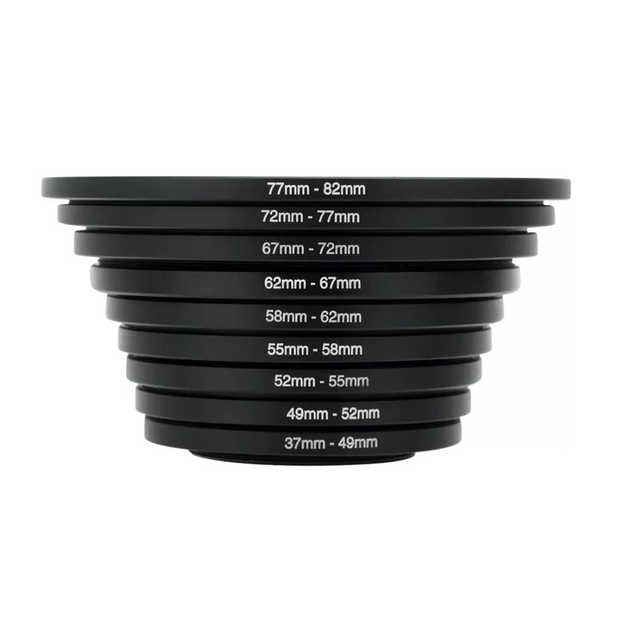Kit Anel 9 Adaptador P/filtro Nd Câmera 49mm 77mm Step Up Kit Anel 9 Adaptador P/filtro Nd Câmera 49mm 77mm Step Up