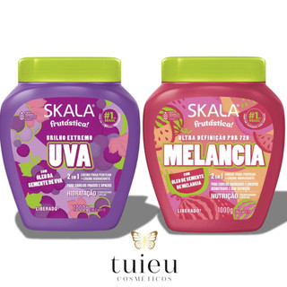 Kit 2 Creme de Tratamento Skala Melancia e Uva 1kg - Skala creme