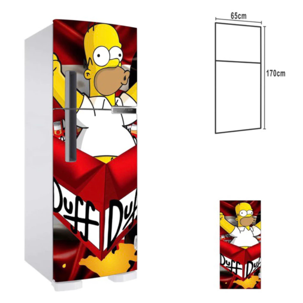 Adesivo Porta Da Geladeira E Freezer Tamanho Universal Simpsons Cerveja ...