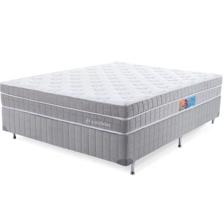 Cama Box Casal Colchão Molas Ensacadas Viscoelástica Nasa Ortopédico D33 com Pillow BF Colchões