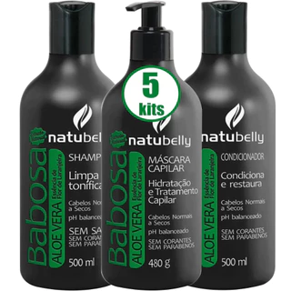 5 Kit Babosa Aloe Vera Natubelly Cosméticos Flor De Laranjeira