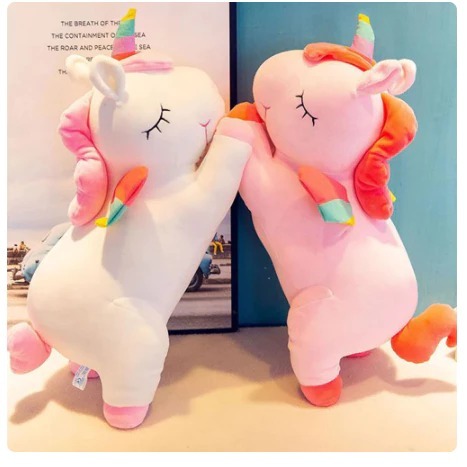 Unicórnio De Pelúcia Flexível - Kawaii Unicórnio Pelúcia Brinquedo Macio Animal Cavalo Bebê Conforto Travesseiro