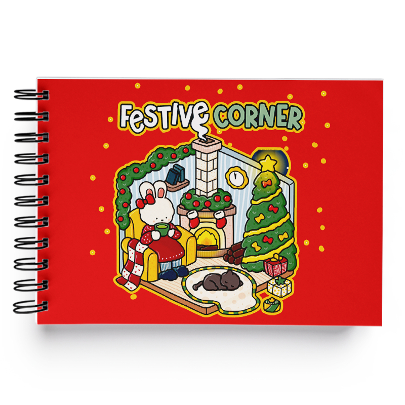 Livro de Colorir Festive Corner Estilo Bobbie Goods Especial de Natal