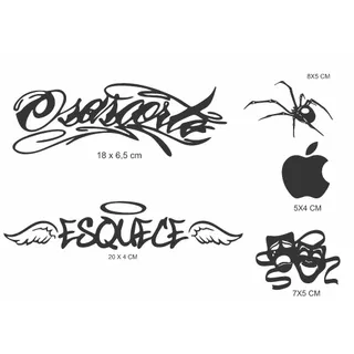 Kit 05 Adesivos OSASCORTE, CHORA AGORA RIR DEPOIS, MAÇA, ARANHA E ESQUECE COM ASA em Oferta na Shopee