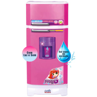 Geladeira Mágica Infantil Pink Cozinha com Acessórios Sai Água de Verdade - Magic Toys 7072