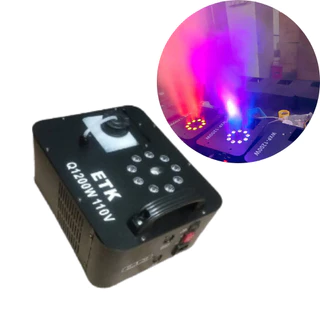Máquina de Fumaça LED 1200W 110V DMX 512, Controle Remoto, RGB, Para Show, Balada, DJ