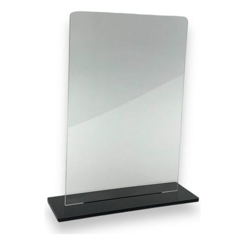 Kit 10 Troféu Acrilico Cristal 2mm 20x14cm C/base Preta