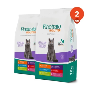 Kit 2 Finotrato Bio-litter Granulado Sanitário Ultra Premium para Gatos 10kg
