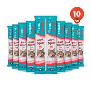 kit 10 Petisco Finotrato Cat Stix Gatos Adultos Sabor Atum 15g em Oferta na Shopee