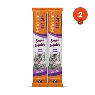 kit 2 Petisco Finotrato Cat Stix Gatos Adultos Sabor Frango e Cereais 15g em Oferta na Shopee